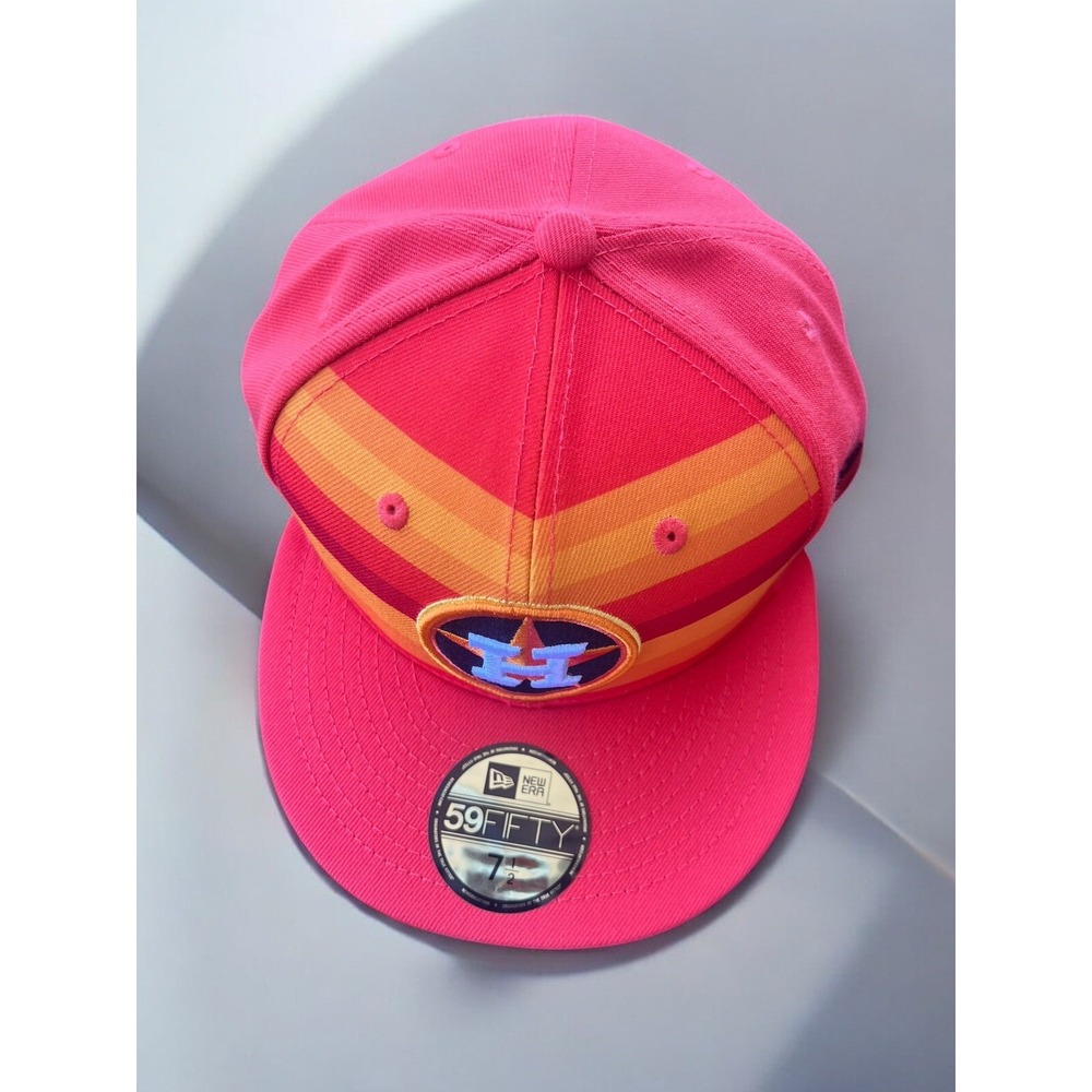 New Era Orange Houston Astros 59FIFTY Sz 7.5 / 59.6 cm Fitted Hat NEW - Picture 4 of 8